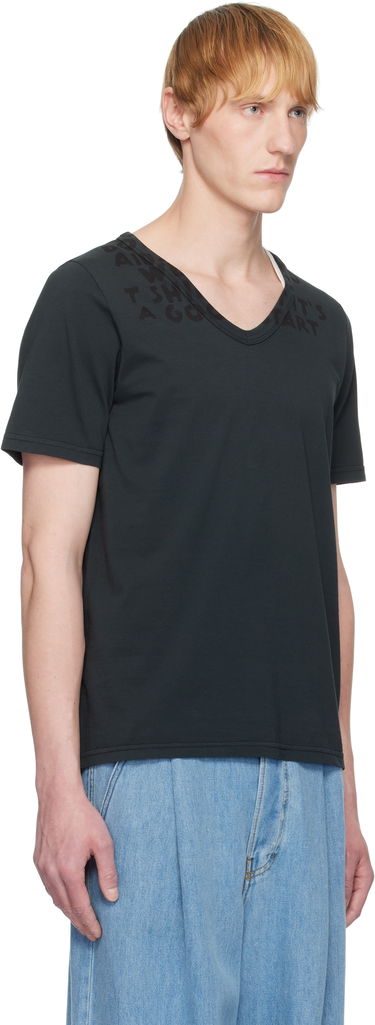 Majica kratkih rukava Maison Margiela MM6 Maison Margiela V-Neck Jersey T-Shirt Crna | SH2GC0022 M20115, 1