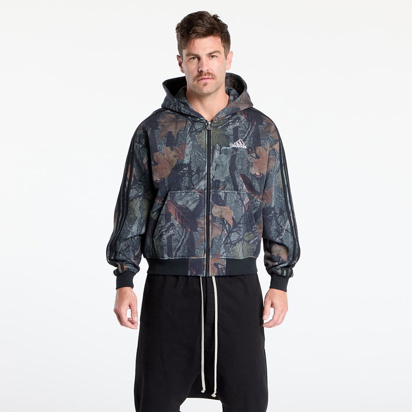 Dukserice adidas Originals Camo Hooded Full-Zip Black Crna | JY2775