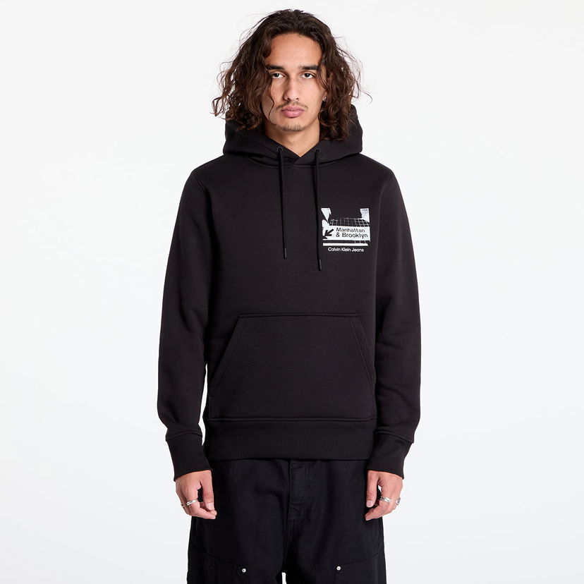 Dukserice CALVIN KLEIN Subway Sign Hoodie Black Crna | J30J326880 BEH