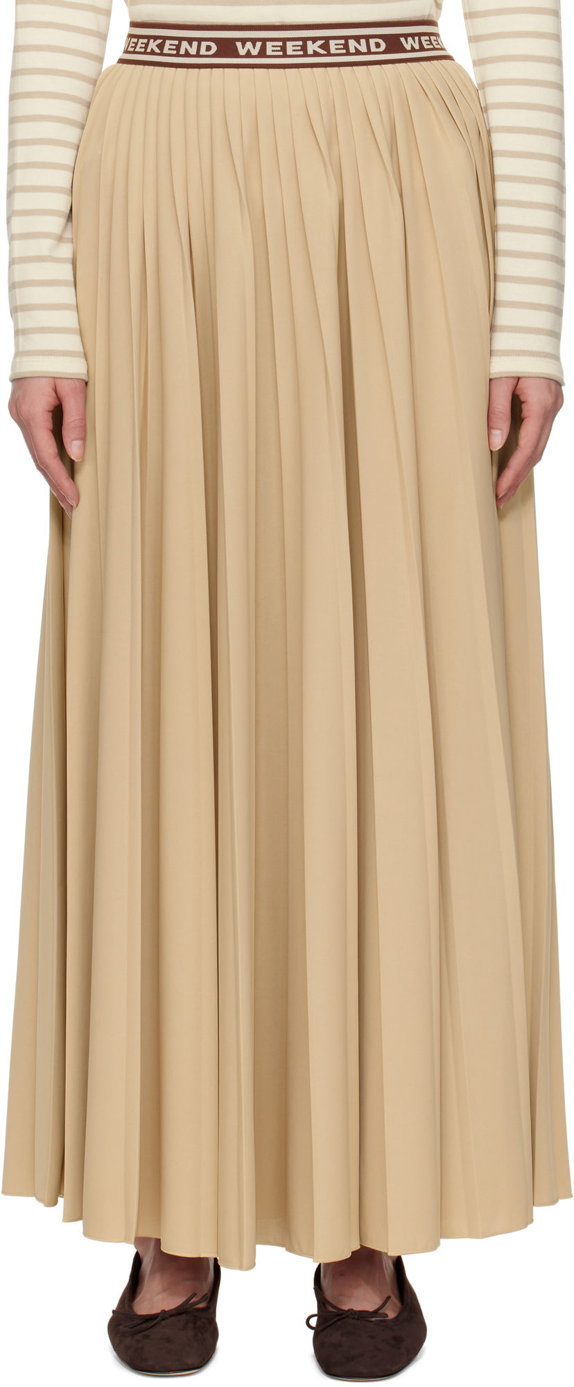 Suknja Max Mara Weekend Max Mara Bleu Pleated Maxi Skirt Bež | 2515771031600