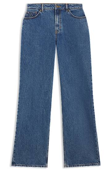 Jeans BOSS Wide-Leg Jeans with Stacked Logo Plava | 50550597