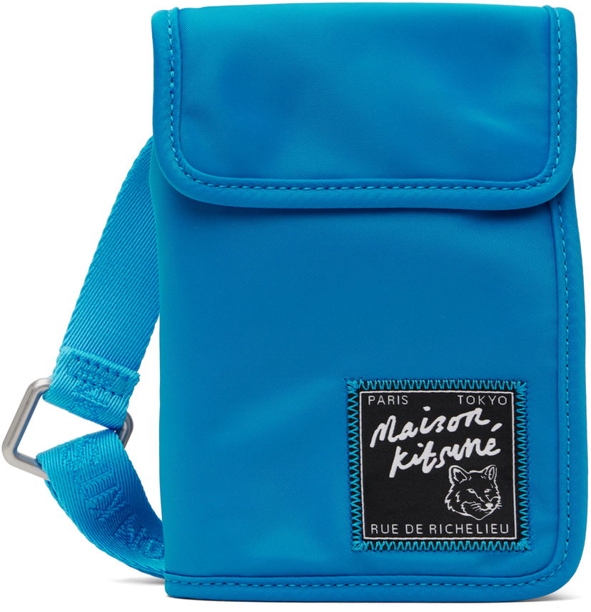 Torba za rame MAISON KITSUNÉ Maison Kitsuné 'The Traveller' Neck Pouch Plava | MM05362WQ1001P451