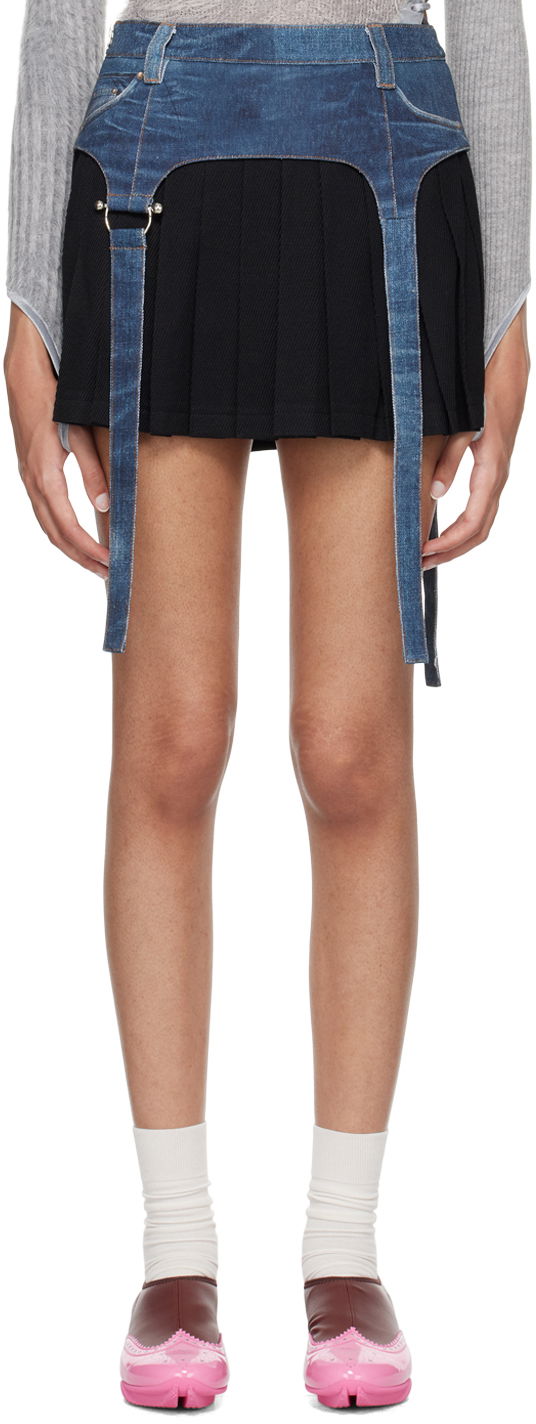 Suknja Andersson Bell Andersson Bell Trompe L'œil Pleated Miniskirt Crna | apa763w