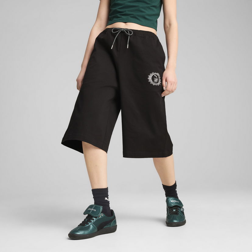 Kratke hlače Puma HARRY POTTER 14" Wide Leg Shorts Crna | 630098_01