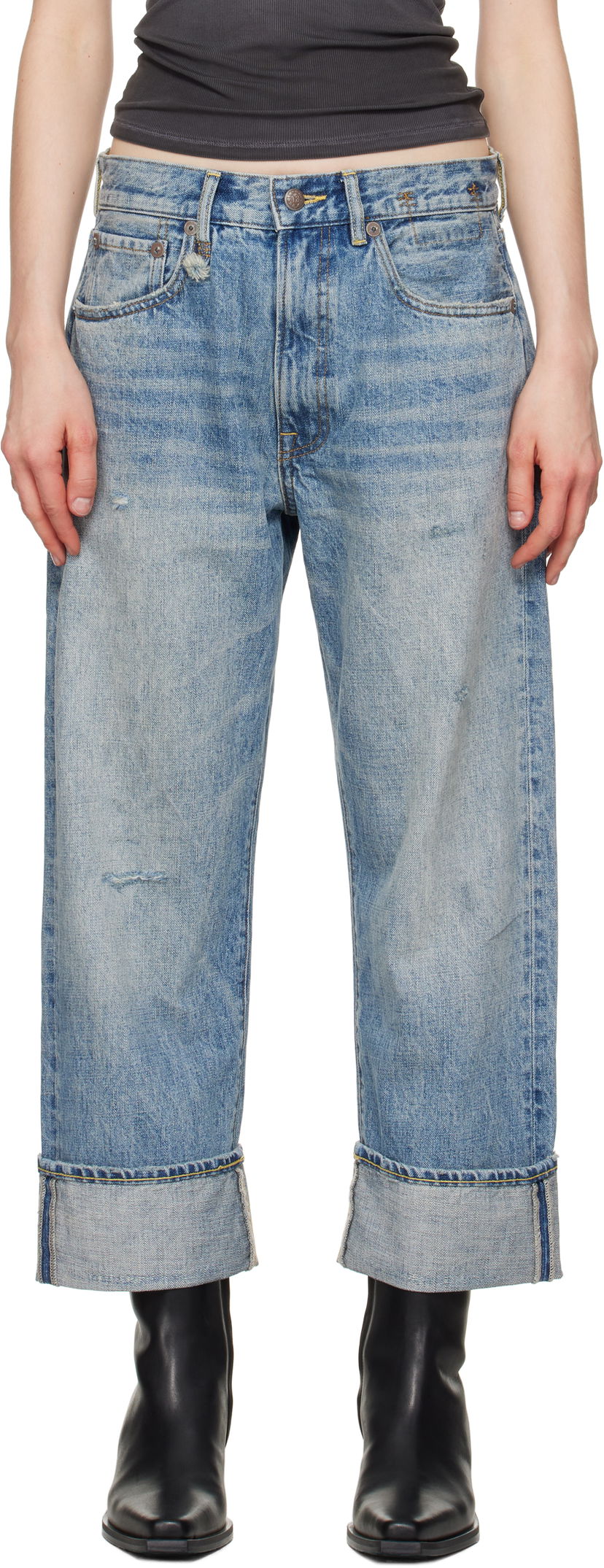 Jeans R13 R13 Cuffed X-Boyfriend Jeans Plava | R13WD111-D149D