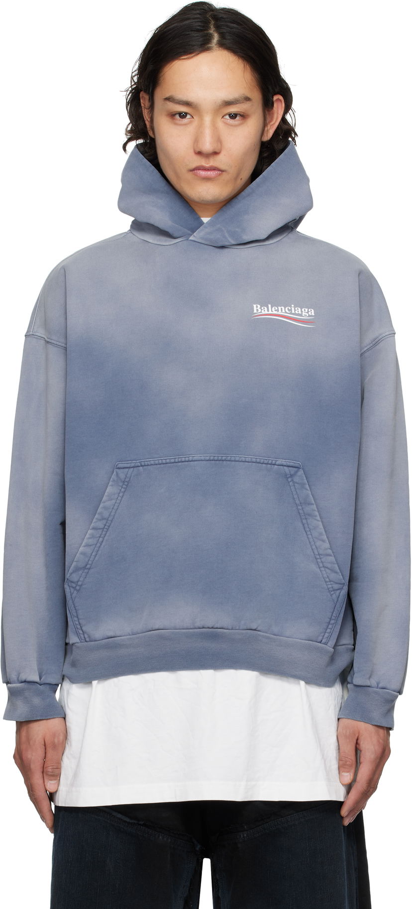 Dukserice Balenciaga Balenciaga Political Campaign Hoodie Plava | 767877TRVB1