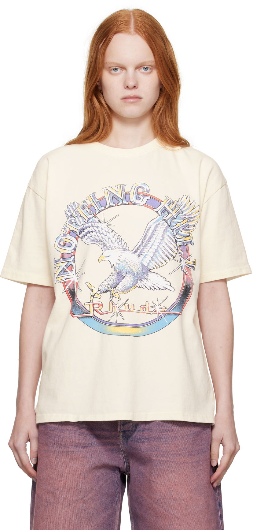 Majica kratkih rukava Rhude Rhude 'Notting Hill' Graphic Eagle T-Shirt Bež | RHPF25TT13012