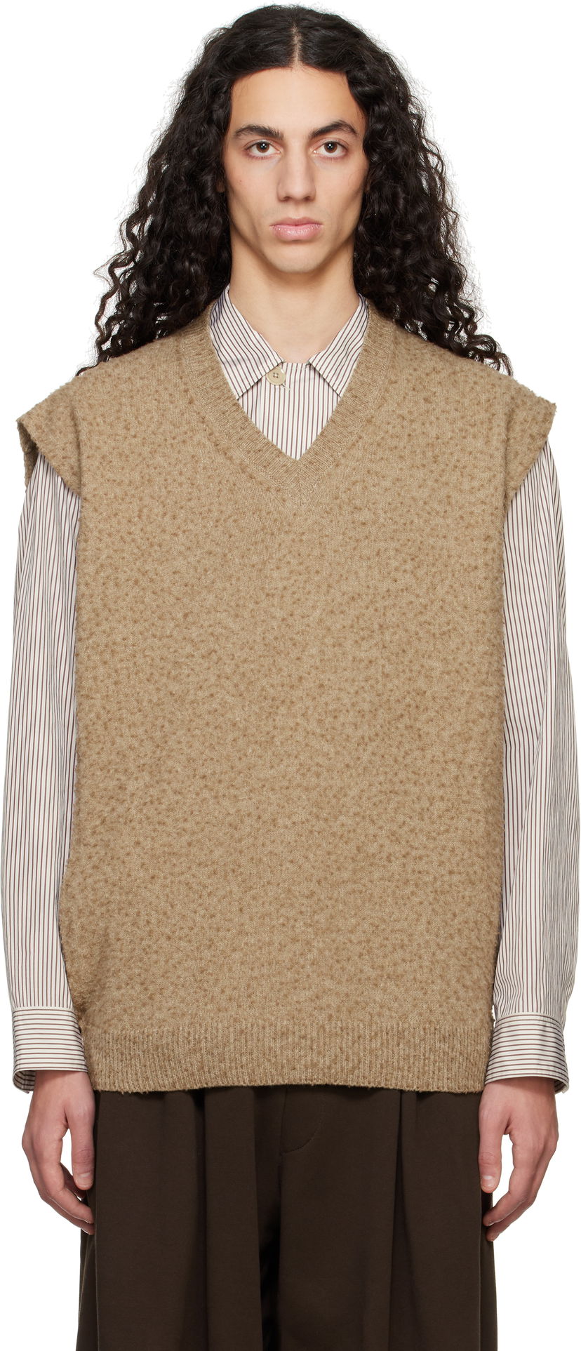 Džemper Maison Margiela Maison Margiela Pilling Knit Vest Smeđa | S50TH0065 M13108