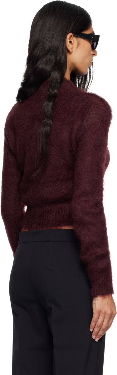 Džemper Max Mara Max Mara Adatti Fuzzy Cropped Mock-Neck Sweater Tamnocrvena | 2521366263600, 2