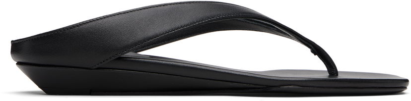 Haljina Loulou de Saison Loulou de Saison Coda Nappa Leather Wedge Sandals Crna | CODA