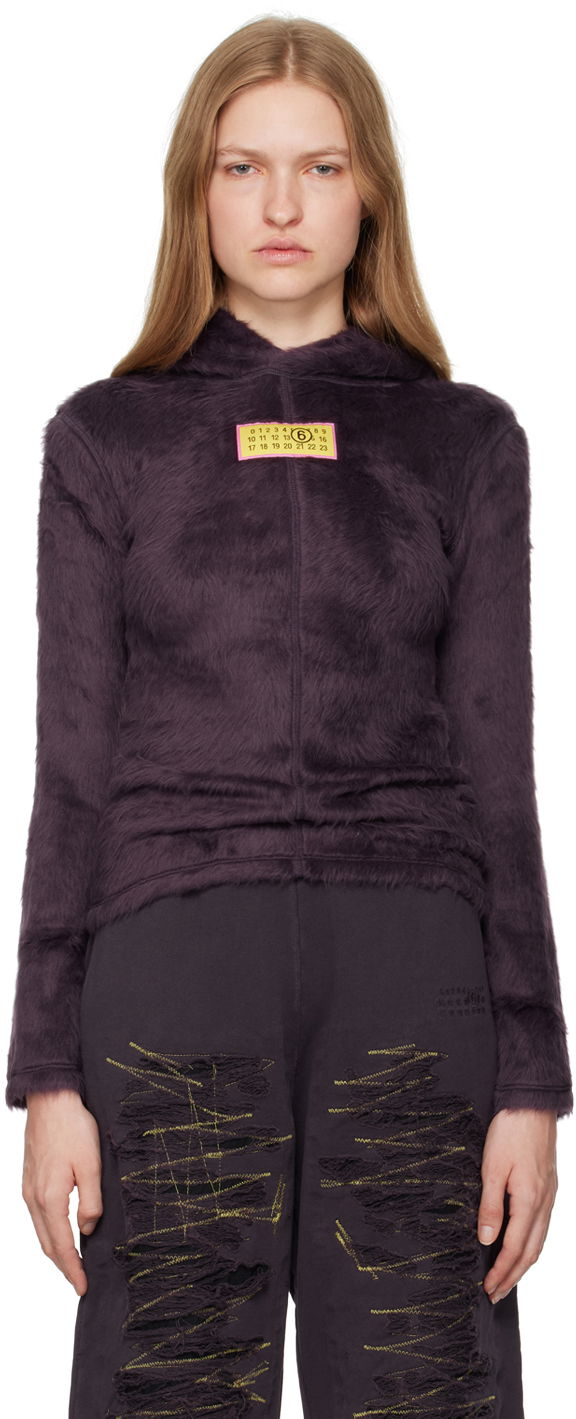 Dukserice Maison Margiela Furry Jersey Hoodie Ljubičasta | S62NH0033 M20045