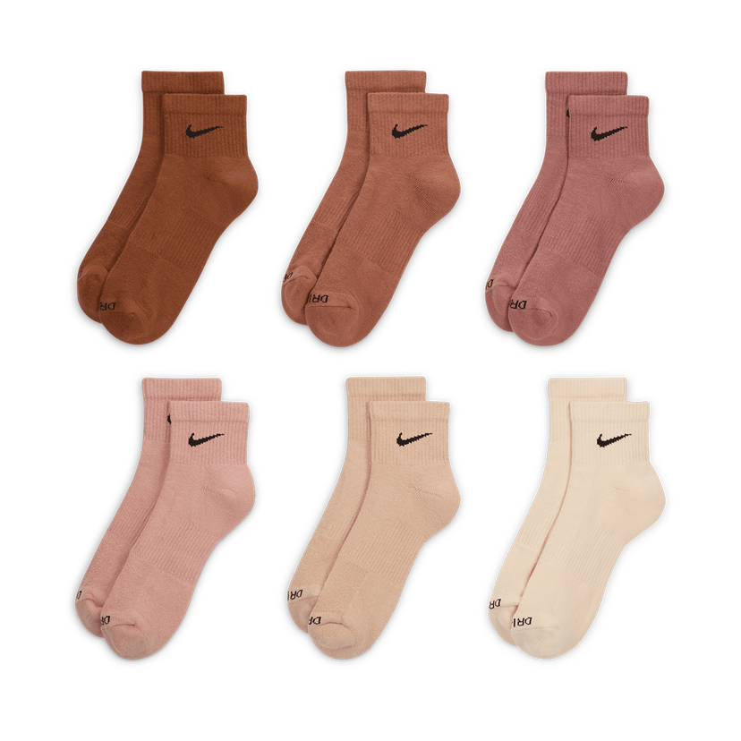 Čarape Nike Everyday Plus Cushioned Ankle Socks 6 Pairs Smeđa | SX6899-904