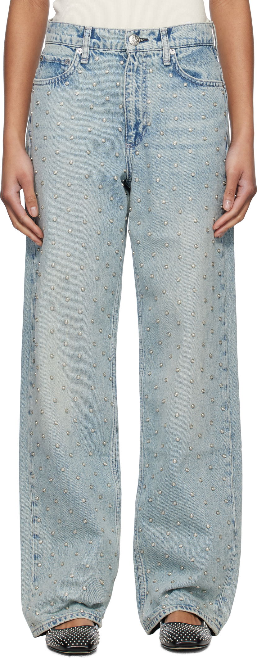 Jeans rag & bone rag & bone Shea Relaxed Straight Jeans Plava | WDD24H2998RGDE
