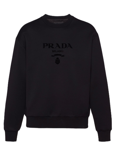Džemper Prada Chenille Logo Crewneck Crna | UJL207S2211Z54