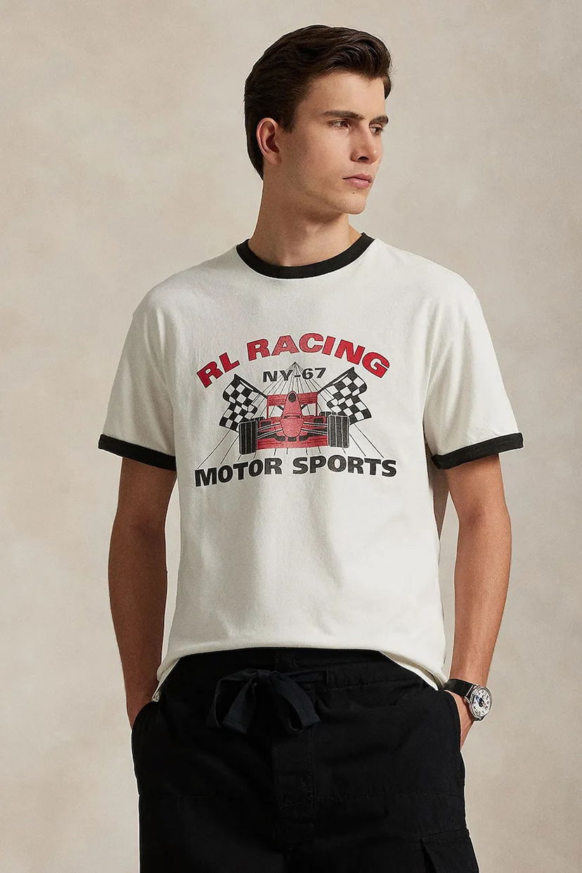 Majica kratkih rukava Polo by Ralph Lauren Polo Ralph Lauren Racing Graphic T-Shirt Bijela | 710972335