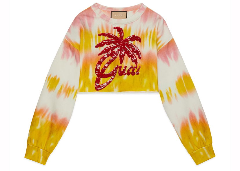 Majica kratkih rukava Gucci Tie Dye Cotton Jersey Yello Pink White Žuta | 708510 XJEQ9 7534
