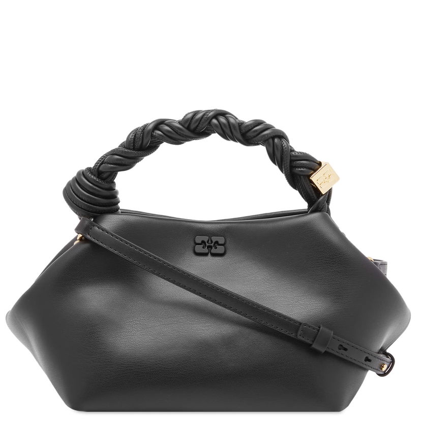 Ručna torbica GANNI Braided Handle Leather Shoulder Bag Crna | A5241-099