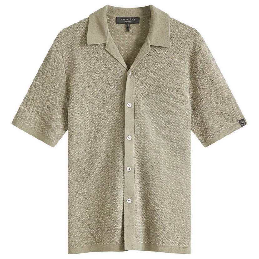 Košulja rag & bone Jacquard Avery Short Sleeve Shirt Zelena | MBS24P025BB25-VET