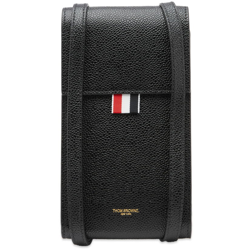 Torba za rame Thom Browne Thom Browne Pebbled Leather Phone Crossbody Bag Crna | MAC113A-00198-001