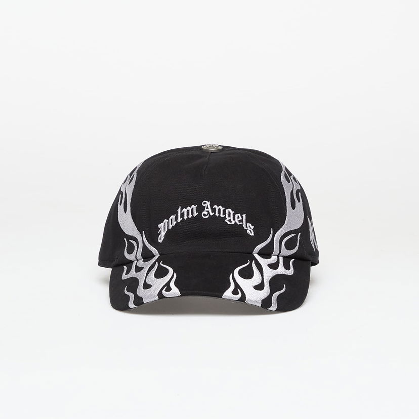 Kapa Palm Angels Curved Logo Flames Cap Black/ Light Grey Universal Crna | PMLB104F25FAB0061005