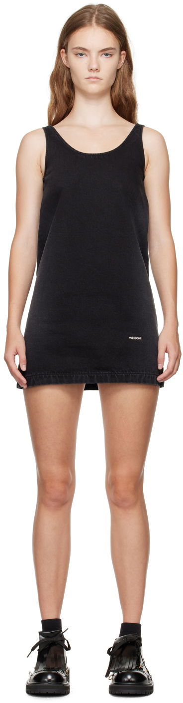 Haljina We11done We11done Faded Denim Minidress Crna | WD-DO2-24-358-W-BK