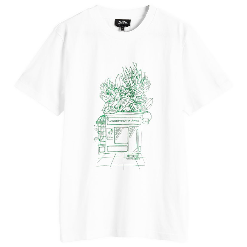 Majica kratkih rukava A.P.C. Graphic T-Shirt Magasin Store Print Bijela | COGCK-M26449-AAB