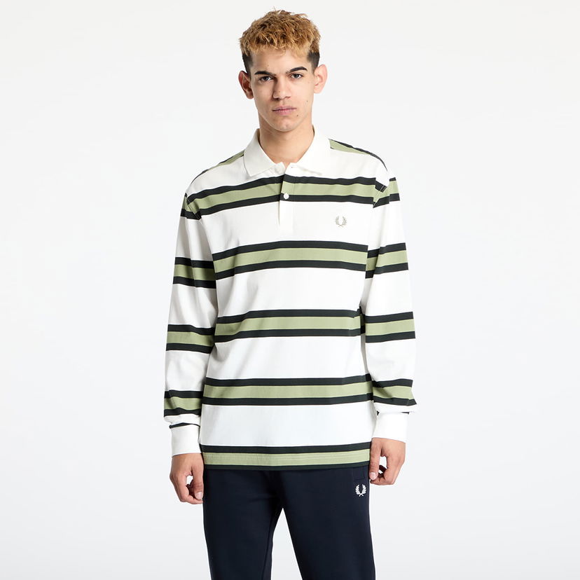 Polo majica Fred Perry FRED PERRY Jersey Stripe Polo Shirt Bijela | M9849 760