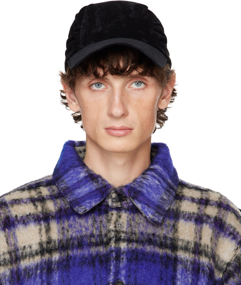Kapa ADER ERROR Velour Baseball Cap Crna | BN01FWHW0207BK