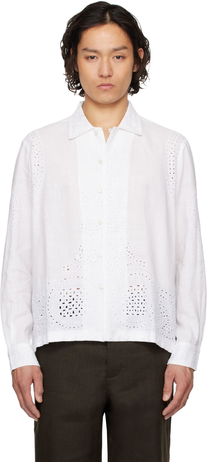 Košulja Bode Bode Belvoir Eyelet Shirt Bijela | MRS25SH039