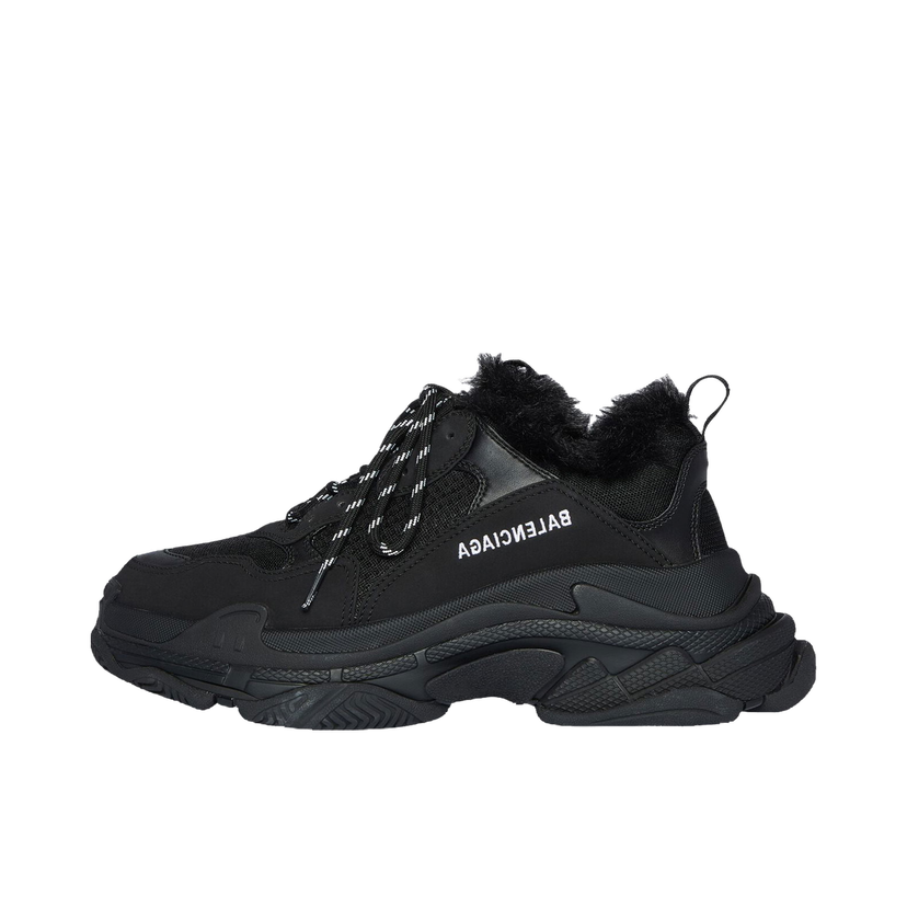 Tenisice i cipele Balenciaga Triple S Fake Fur Black Crna | 668563W3CQ51000