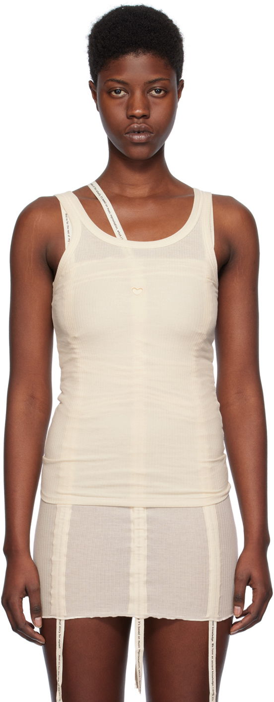Majica bez rukava Baserange Slim Heart Tank Top Bež | TOHT-RB-SP24