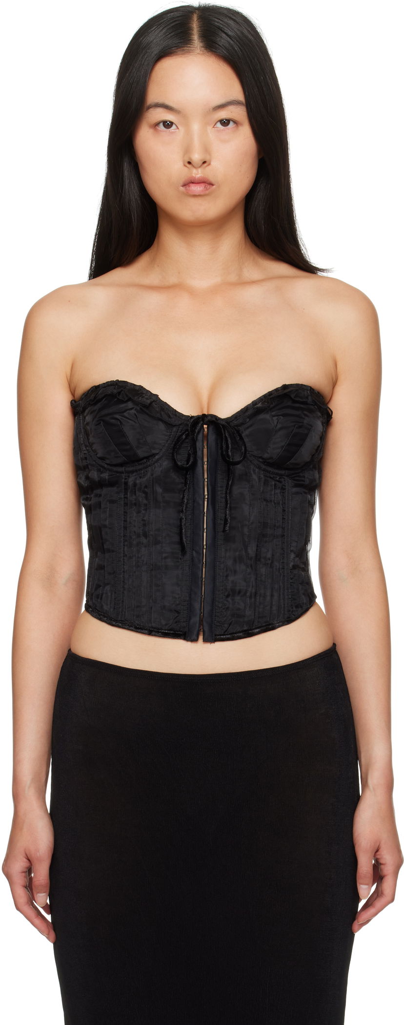 Grudnjak GUIZIO Guizio Pintuck Corset Crna | F24114W096