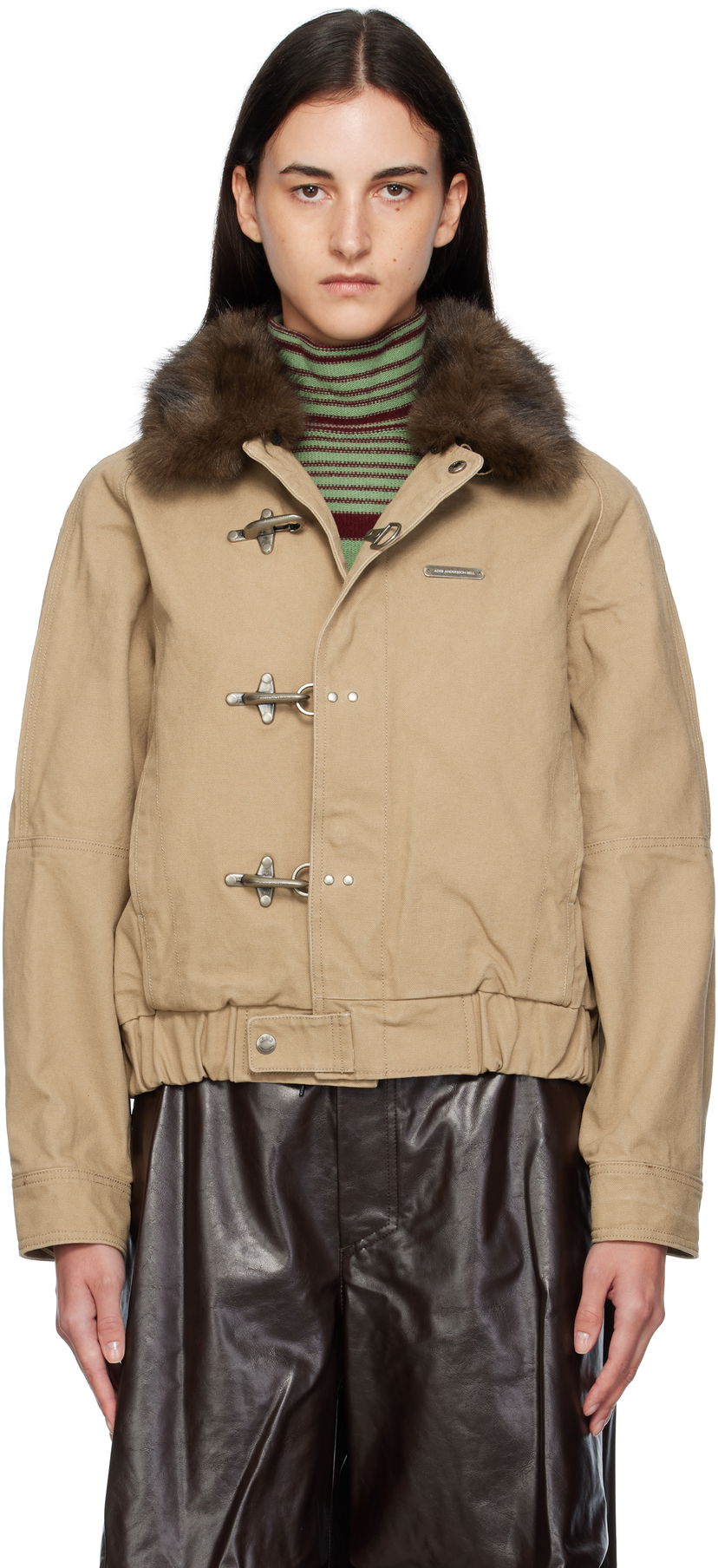 Jakna Andersson Bell Andersson Bell Washed Cotton Jacket with Faux Fur Collar Bež | awa712u
