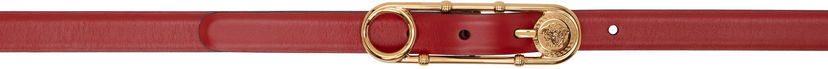 Pojasevi Versace Versace Safety Pin Leather Belt Crvena | 1004792_DV3T_1RB3V