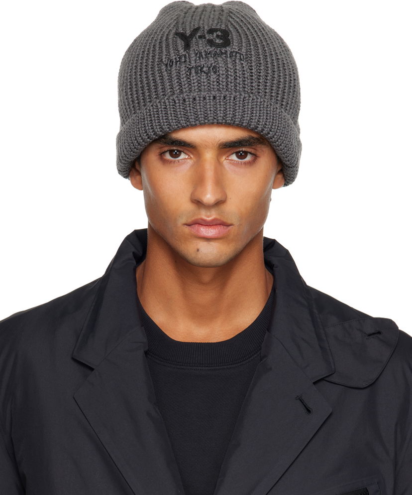 Kapica Y-3 Y-3 Chunky Knit Beanie Siva | JX8309