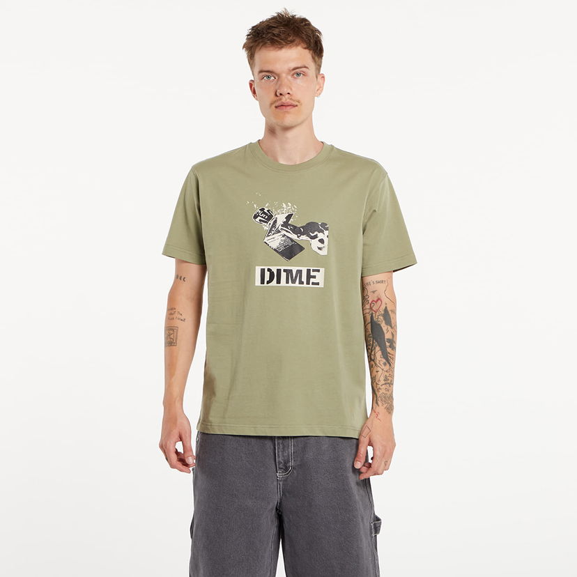 Majica kratkih rukava Dime Ragequit T-Shirt UNISEX Warm Khaki Zelena | DIMESU2437KHA