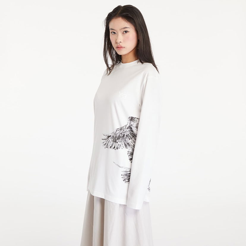 Majica kratkih rukava Y-3 Graphic Long Sleeve Tee UNISEX Core White Bijela | IX0404