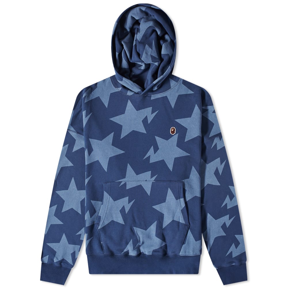 Dukserice BAPE STA Pattern Loose Fit Pullover Hoodie Plava | 001PPI301002M-ING, 0