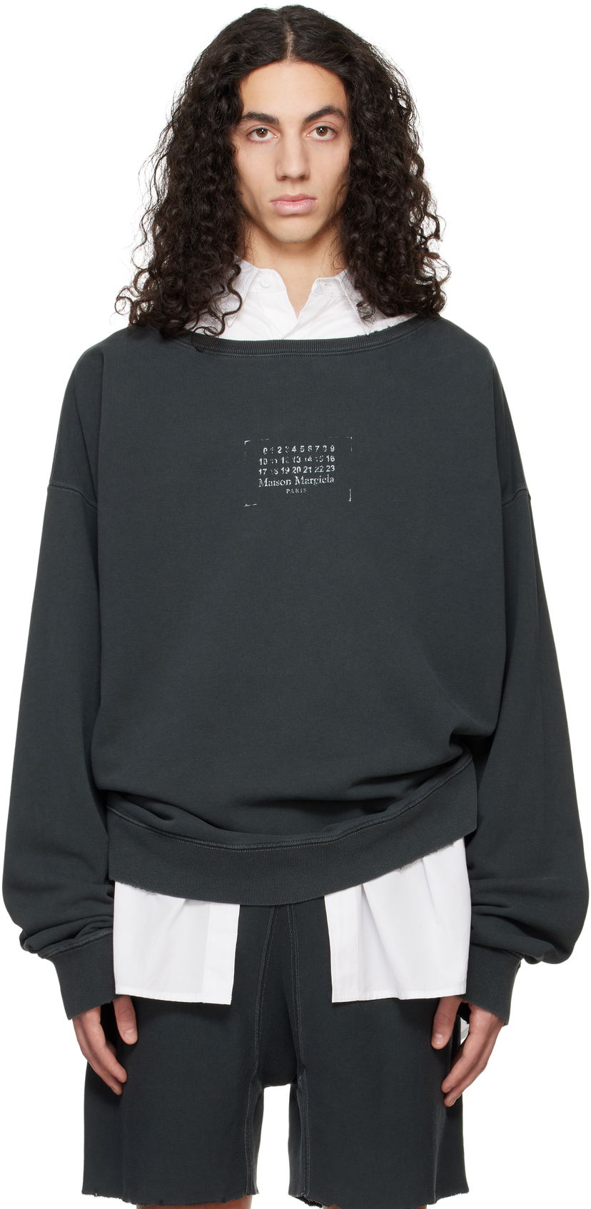 Dukserice Maison Margiela Maison Margiela Stamp Logo Sweatshirt Siva | S50GU0235 M25019