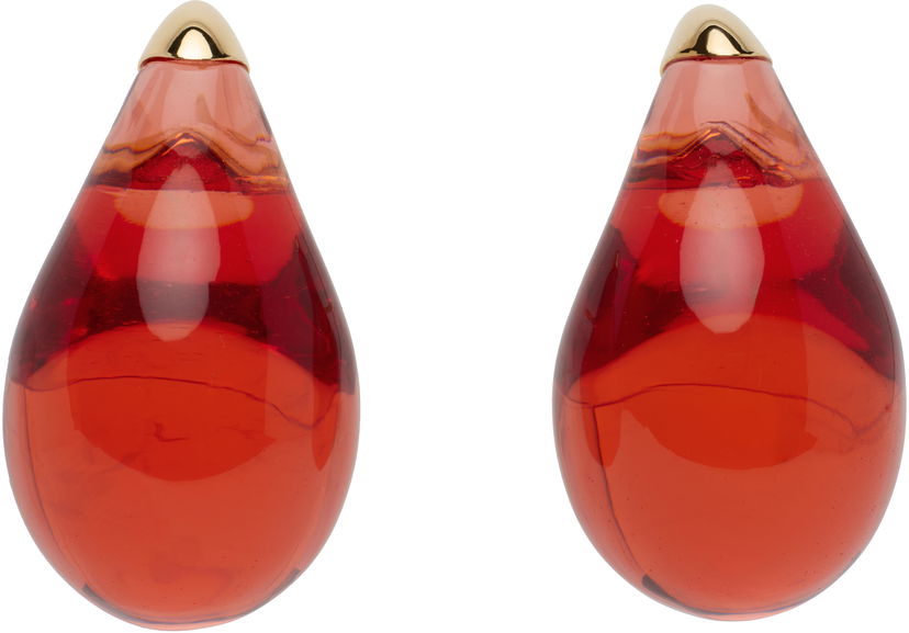 Naušnice Bottega Veneta Small Drop Earrings Crvena | 786247 VBOH3