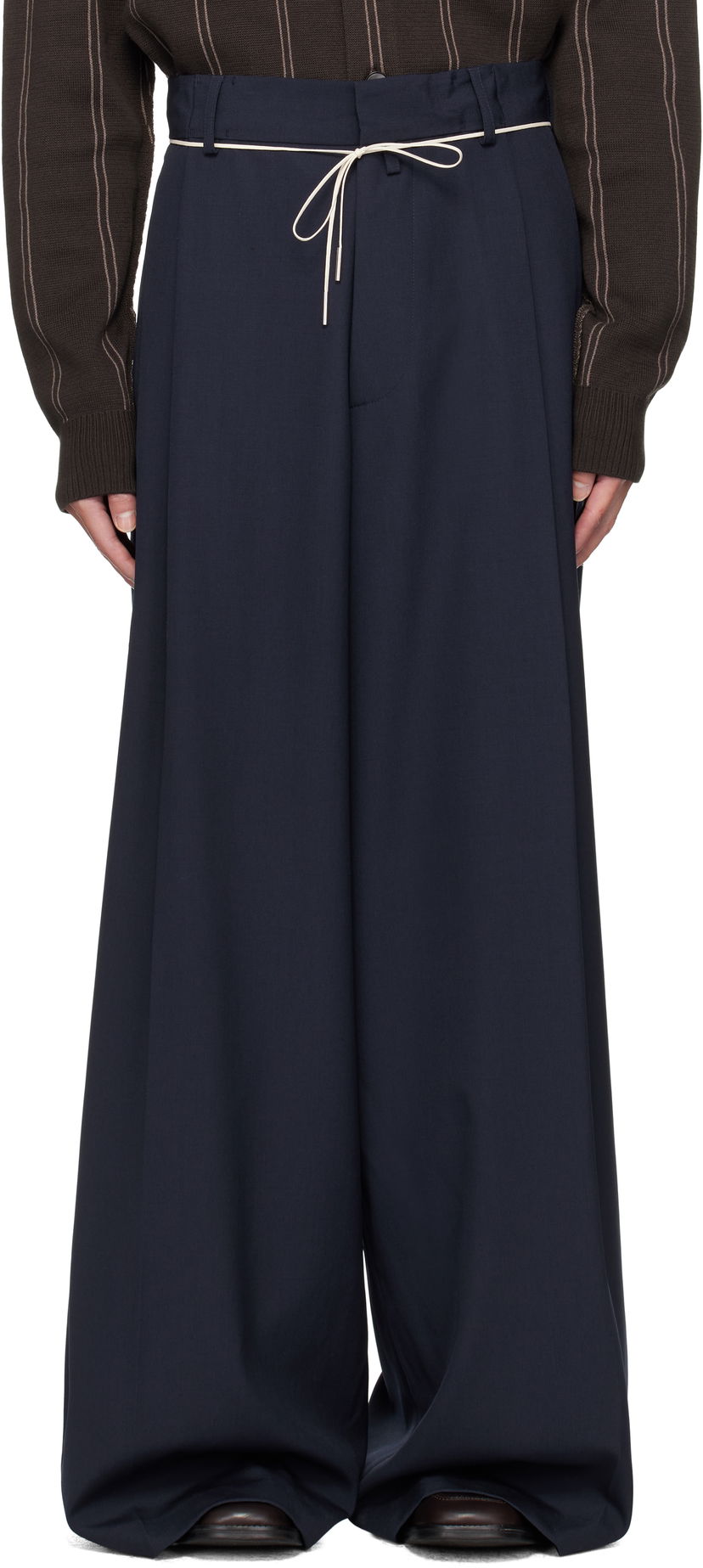 Hlače Dries Van Noten Dries Van Noten Drawstring Trousers Tamnoplava | 252-020915-2057