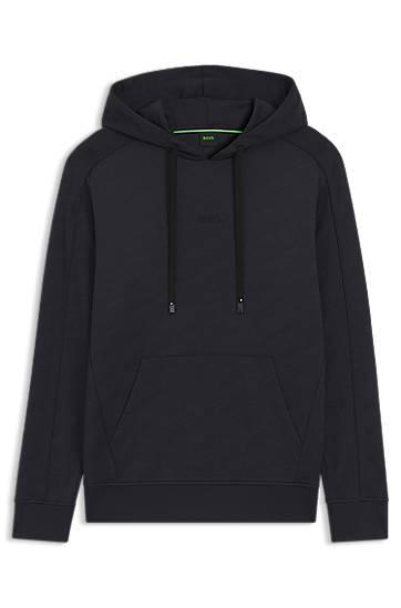 Dukserice BOSS Regular-fit Hoodie with Quilted Jacquard, Drawstring, and Kangaroo Pocket Crna | 50549721