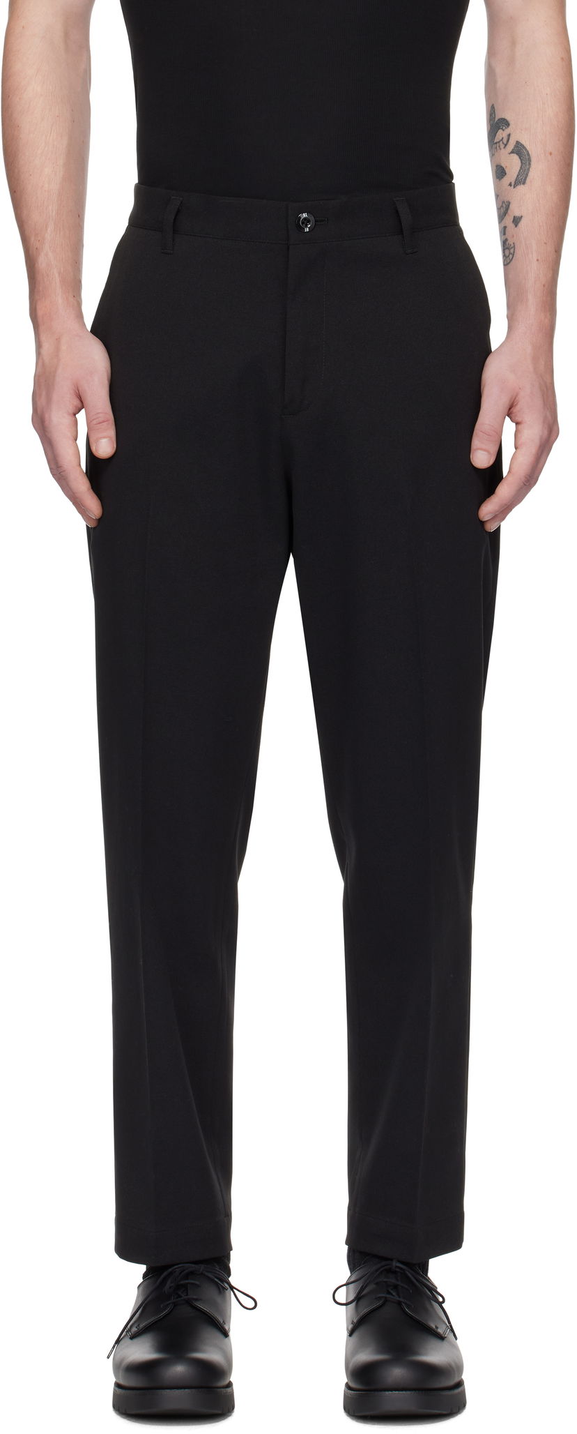 Hlače Neighborhood Ankle Trousers Crna | 242ZANH-PTM02