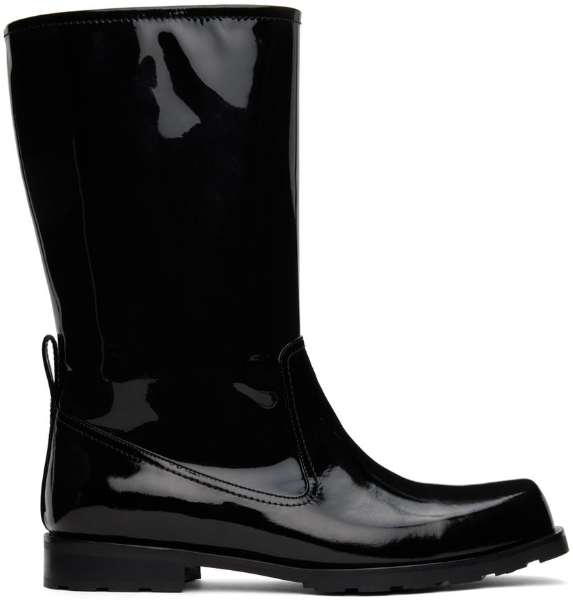Odjeća We11done We11done Enamel Combat Boots Crna | WD-AO3-22-453-M-BK