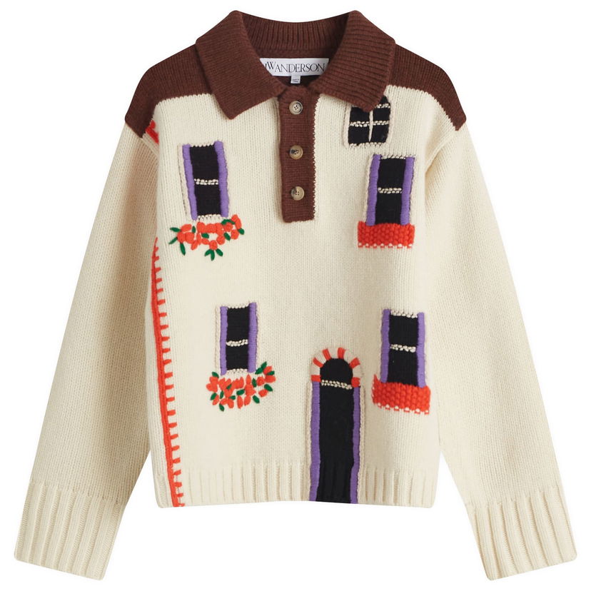 Džemper JW Anderson House Polo Knit Jumper Bijela | KW1405-YN0413-130