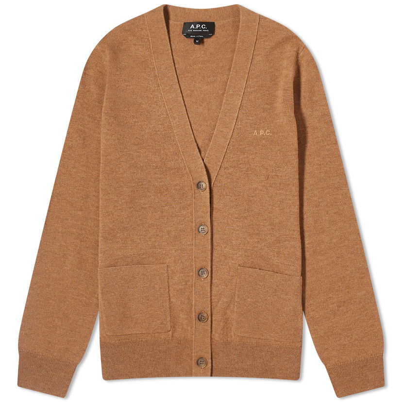 Džemper A.P.C. Louisa Logo Knitted Cardigan Bež | WVBBY-F22239-PBC