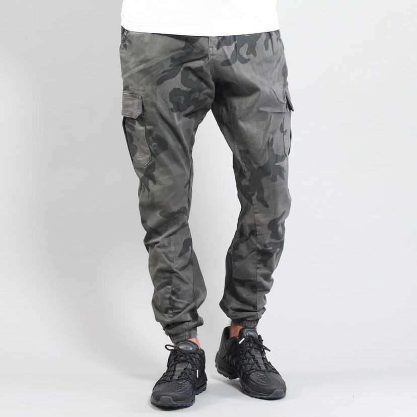 Cargo hlače Urban Classics Camo Cargo Jogging Pants Siva | TB1611 Grey