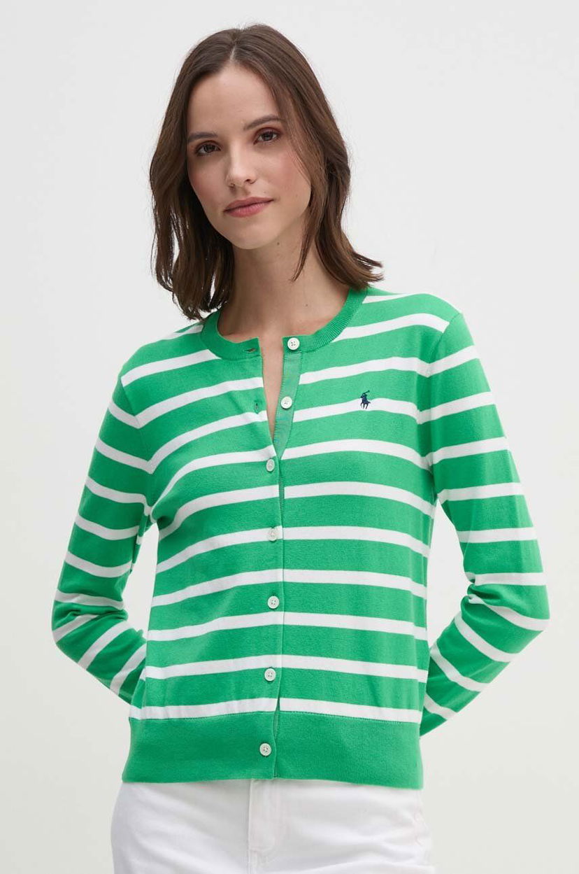 Džemper Polo by Ralph Lauren Striped Lightweight Cardigan Zelena | 211891885