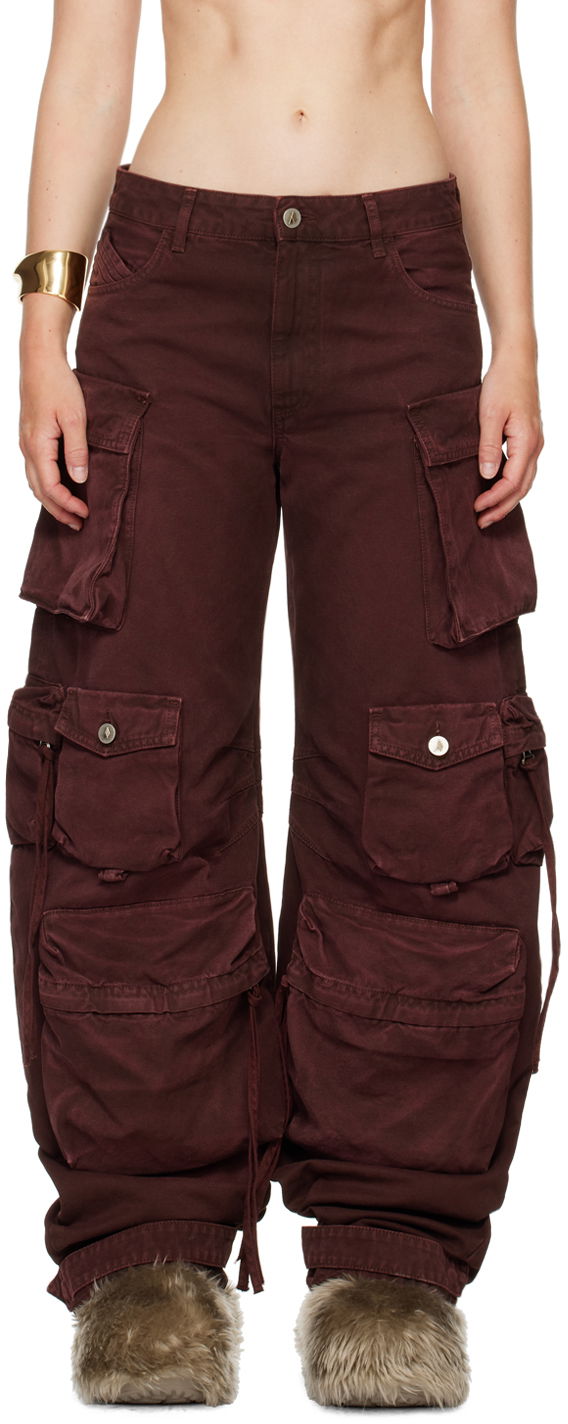 Cargo hlače The Attico Attico Fern Cargo Pants Tamnocrvena | 247WCP84 D088