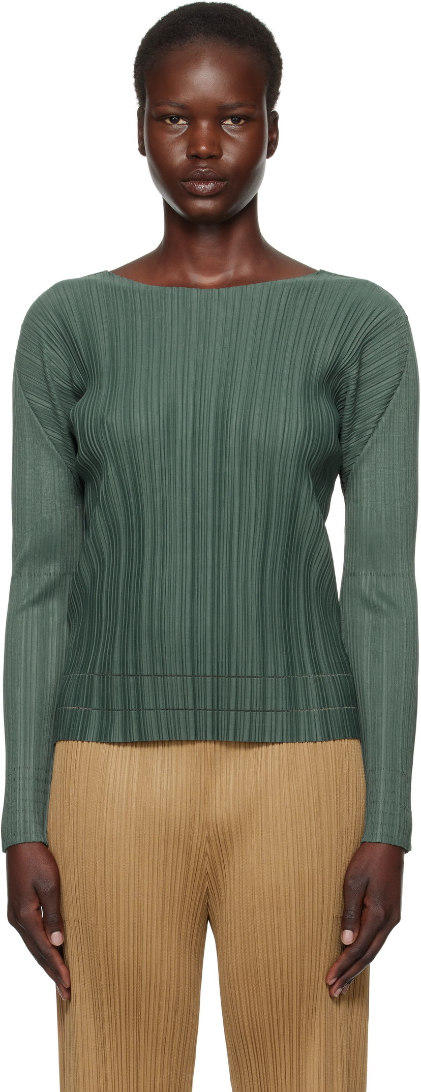 Džemper Pleats Please Issey Miyake Issey Miyake Pleats Please Soft Pleats Top Zelena | PP48JK932